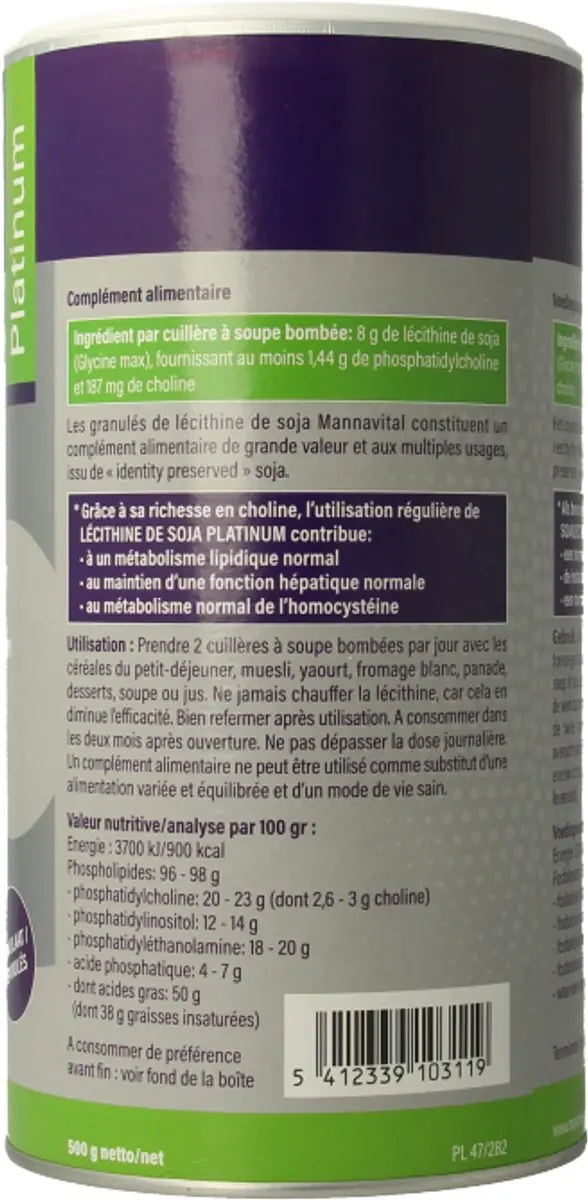Mannavital Soja Lecithine Granulaat 500g