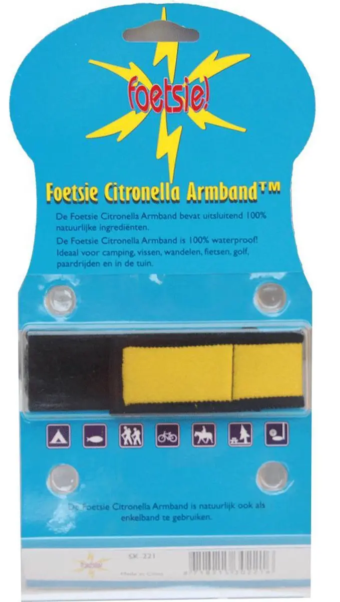 Foetsie Citronella Armband - Muggenwerend - Red/Black