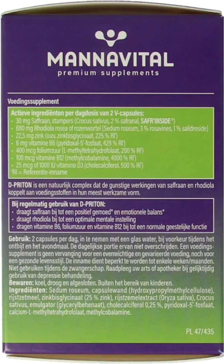 Mannavital D-Priton 60 Capsules