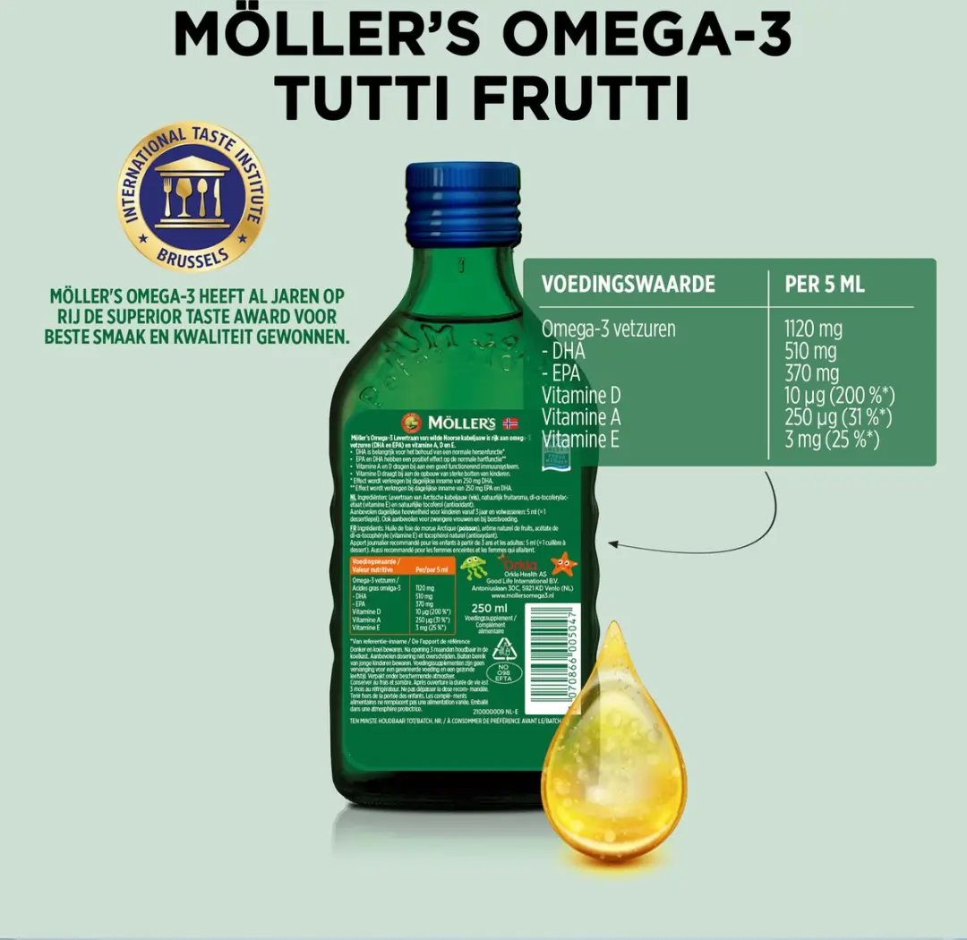 Mollers Omega-3 Levertraan Tutti Frutti 750ml