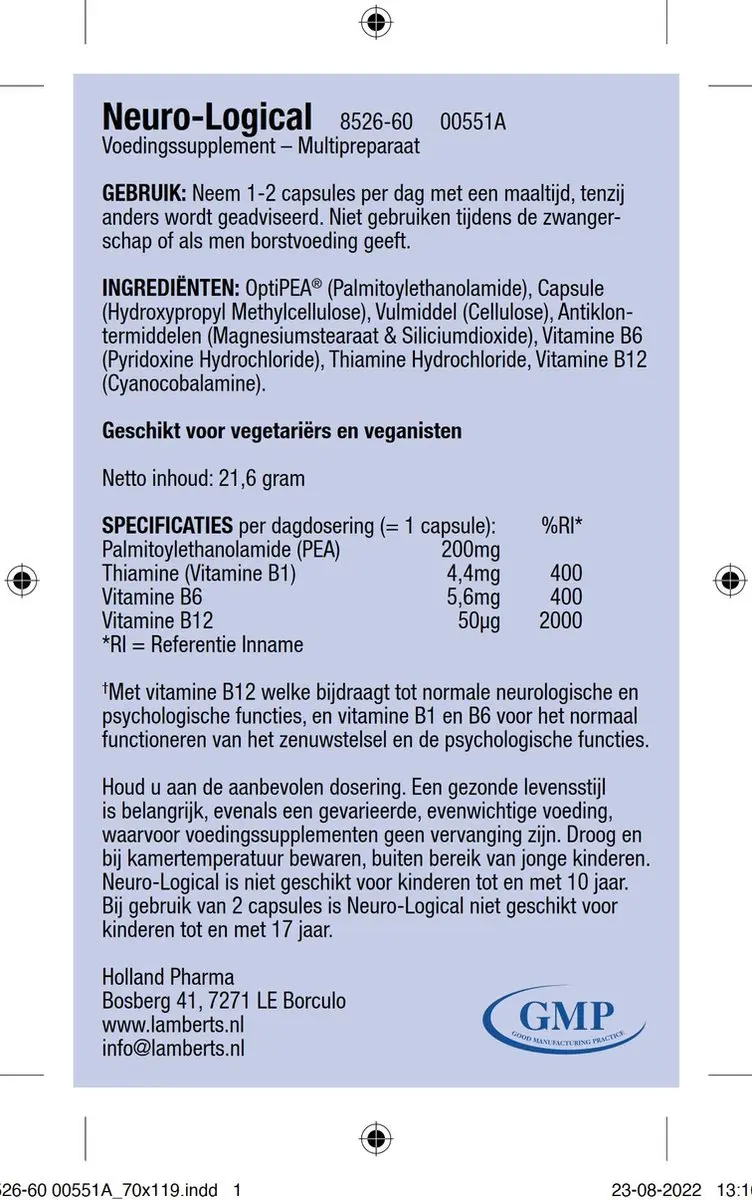 Lamberts Neuro-logical PEA 60 Capsules
