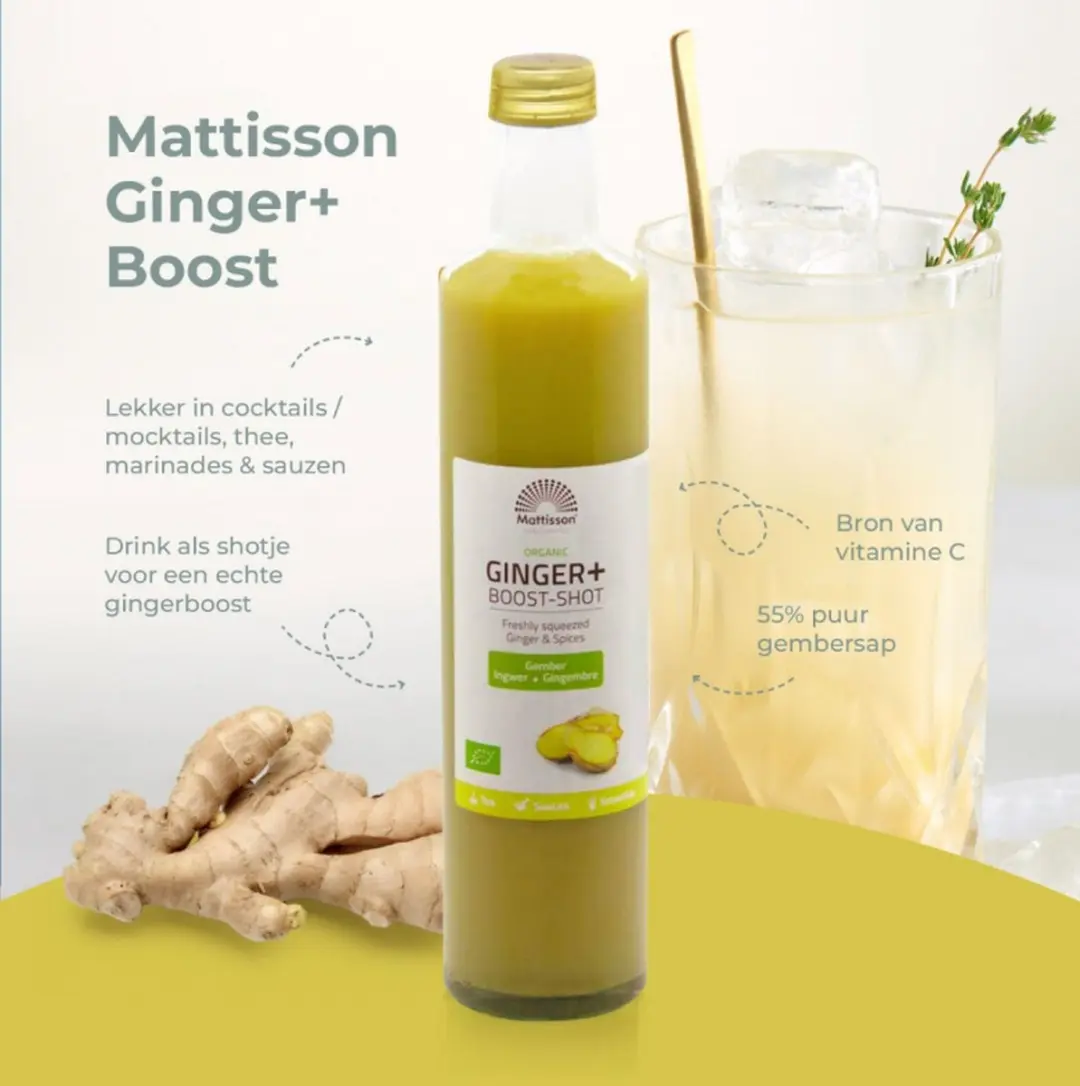 Mattisson Biologische Ginger+ Boost Gemberdrank 500ml