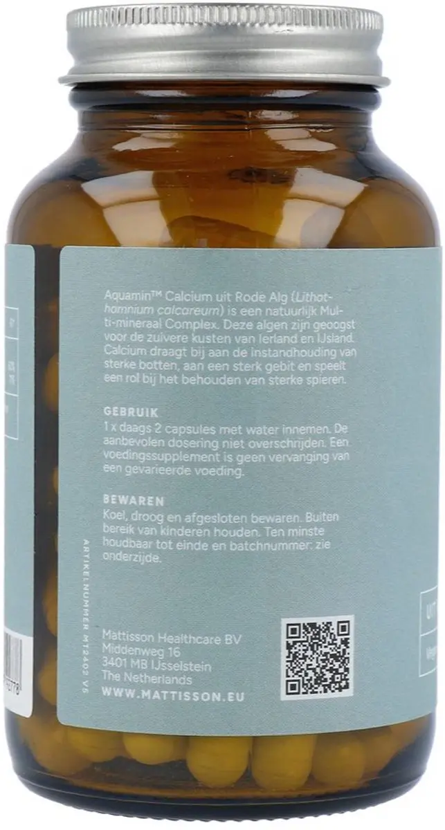 Mattisson Vegan Aquamin Calcium Rode Alg 90 Capsules