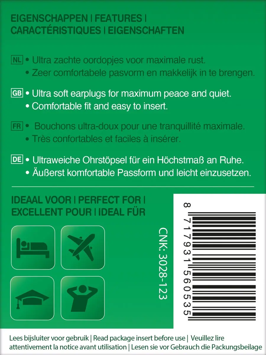 Get Plugged Sleep Plugs 14 Stuks - 36 dB Oordoppen - Groen