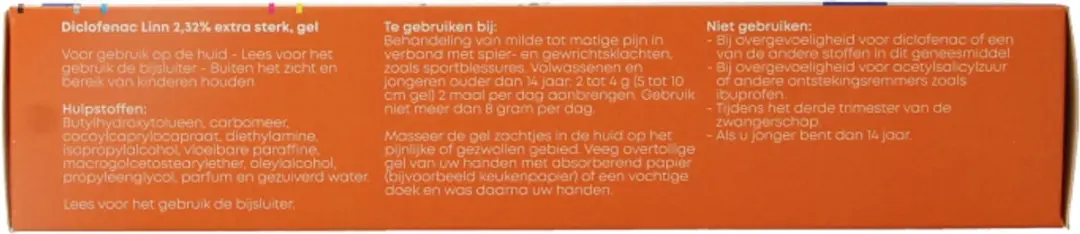 Linn Diclofenac Gel 2,32% Extra Sterk 100g