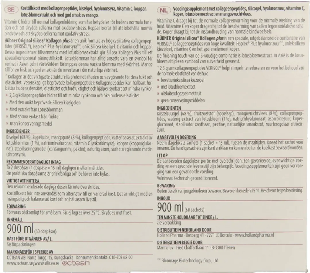 Hubner Original Silicea Kollagen Plus Collageen 60 Sachets