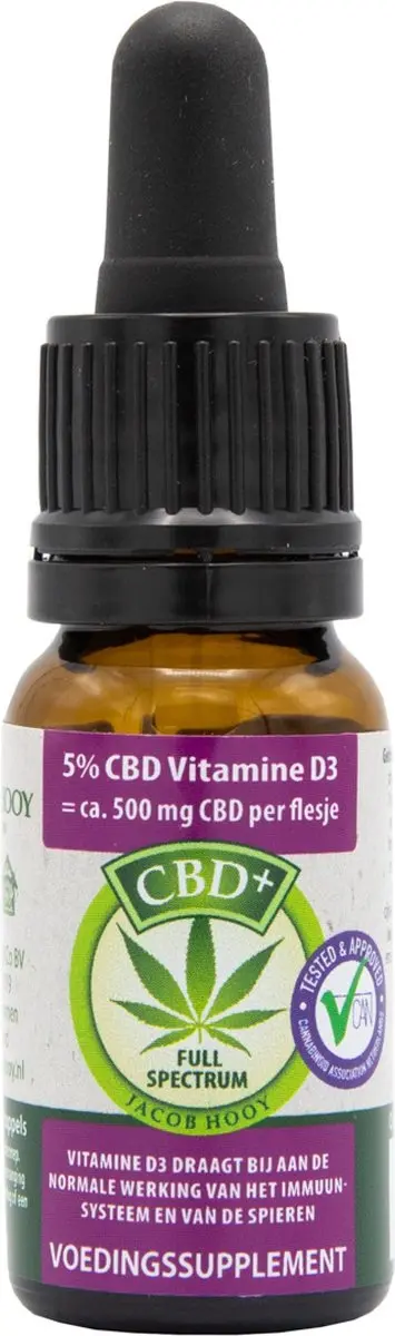Jacob Hooy CBD Plus Olie 5% + Vitamine D3 10ml
