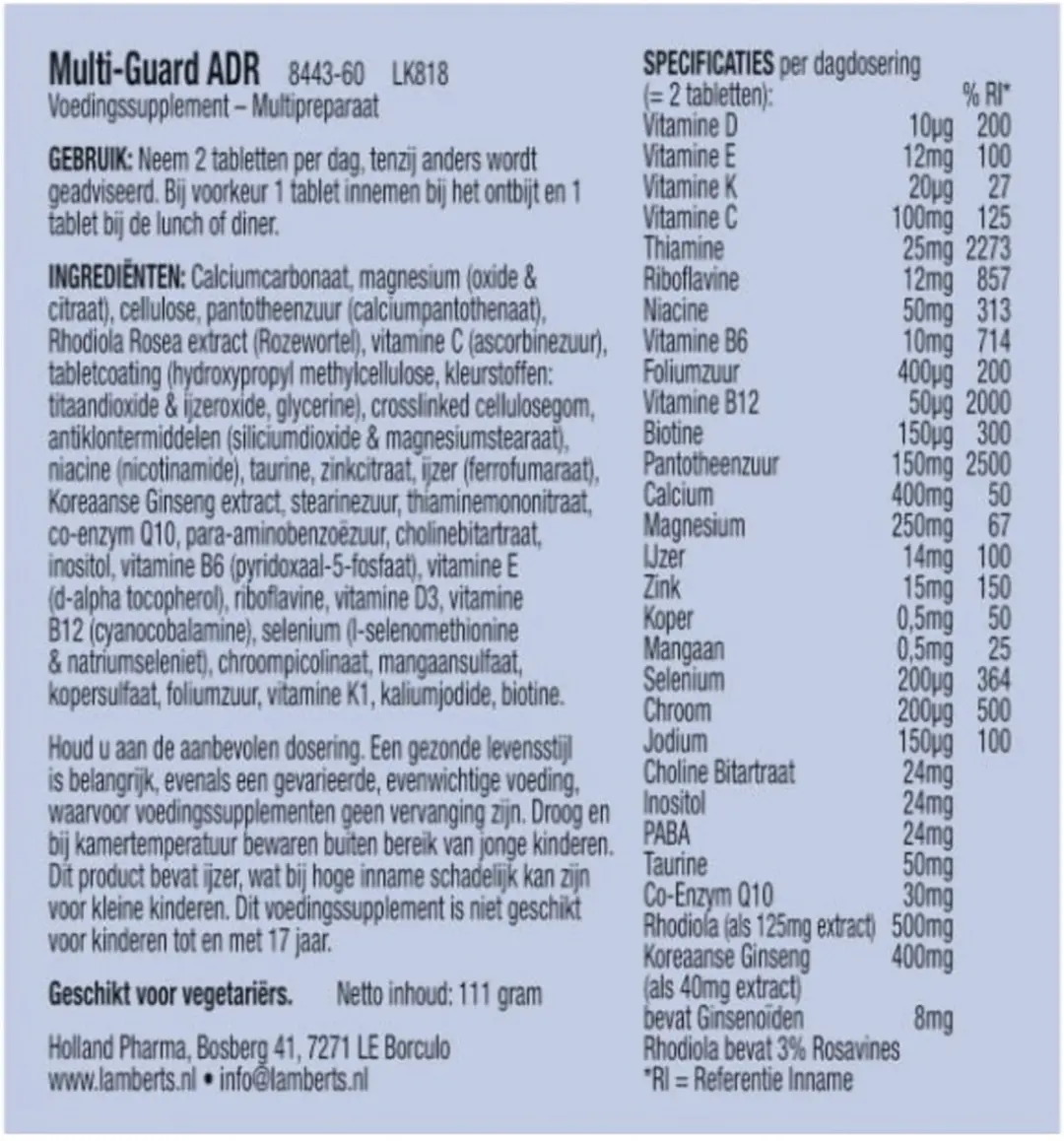 Lamberts Multi-guard ADR 60 Tabletten