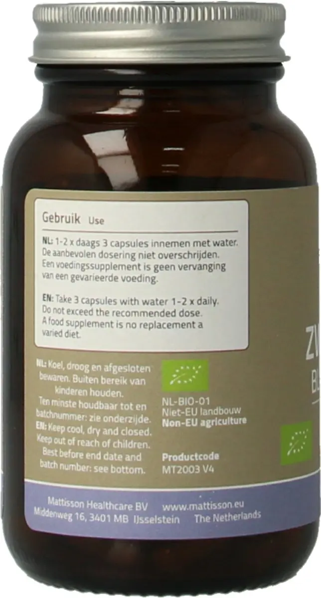 Mattisson Biologische Zwarte Bes 300mg Capsules - 120 Stuks