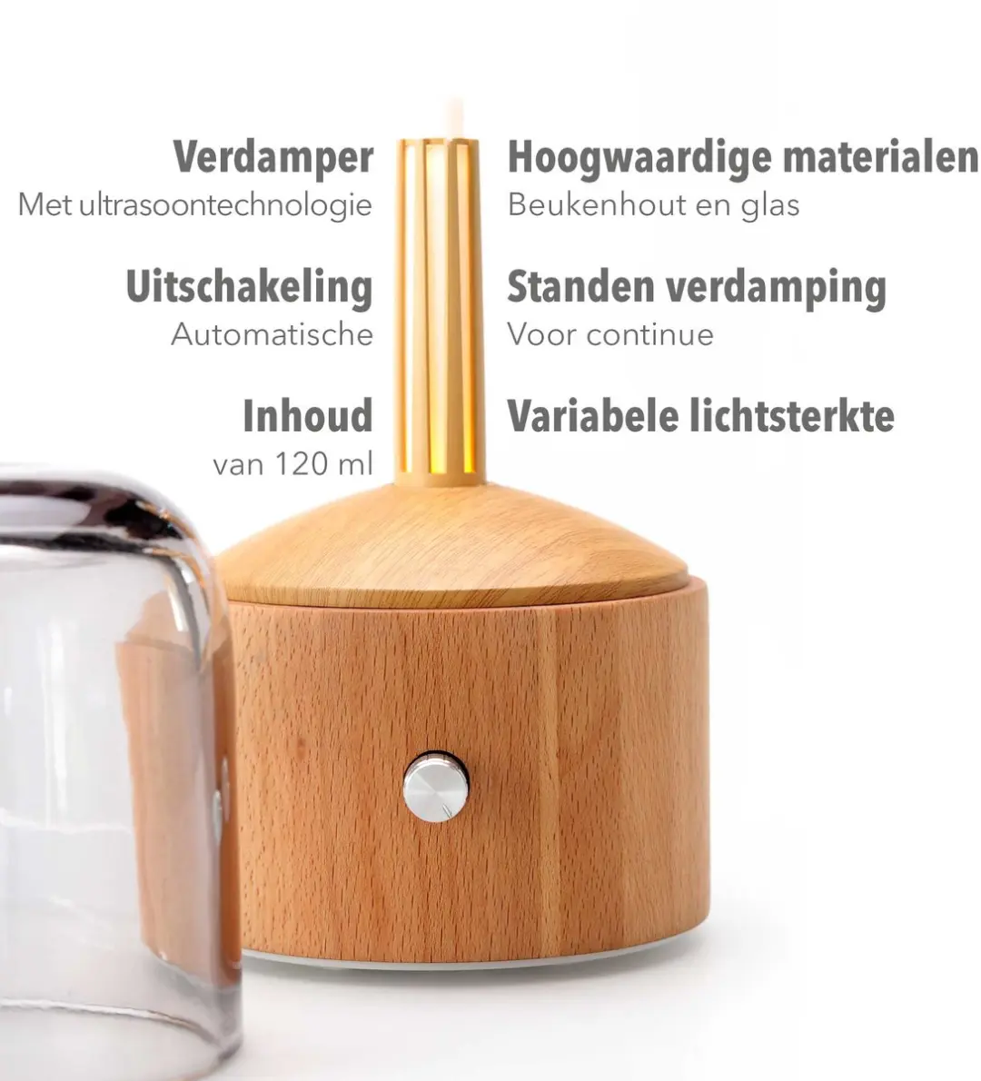 Lanaform Davy Mist LA120325 Aromadiffuser - 120ml - 12 uur - Bruin