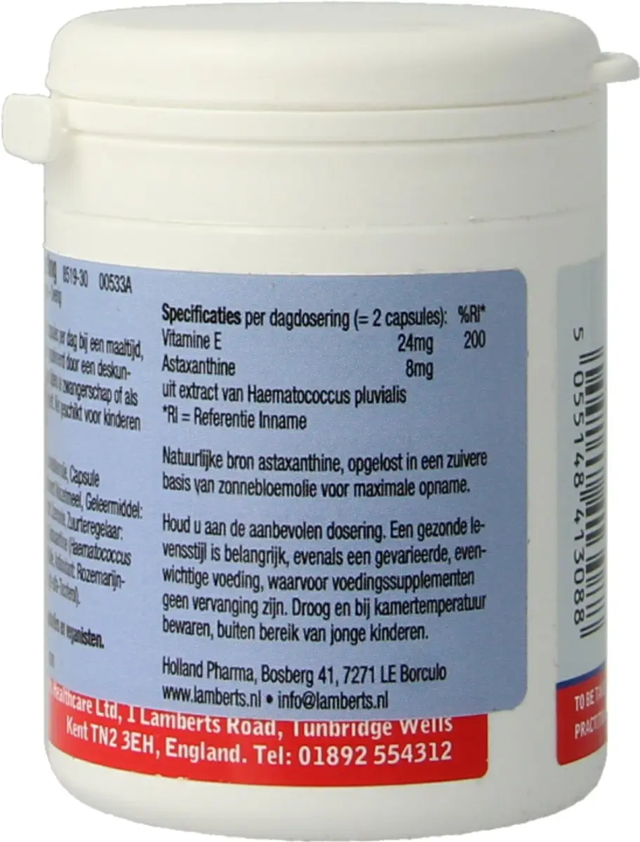 Lamberts Astaxanthine 8mg - 30 Tabletten