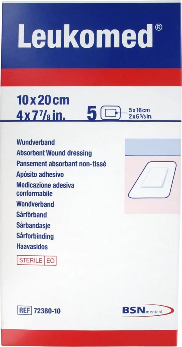 Leukomed Wondverband 10x20cm - 5 Stuks