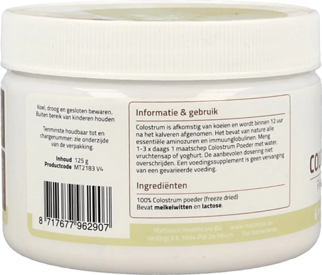 Mattisson Colostrum Poeder 30% IgG 125g