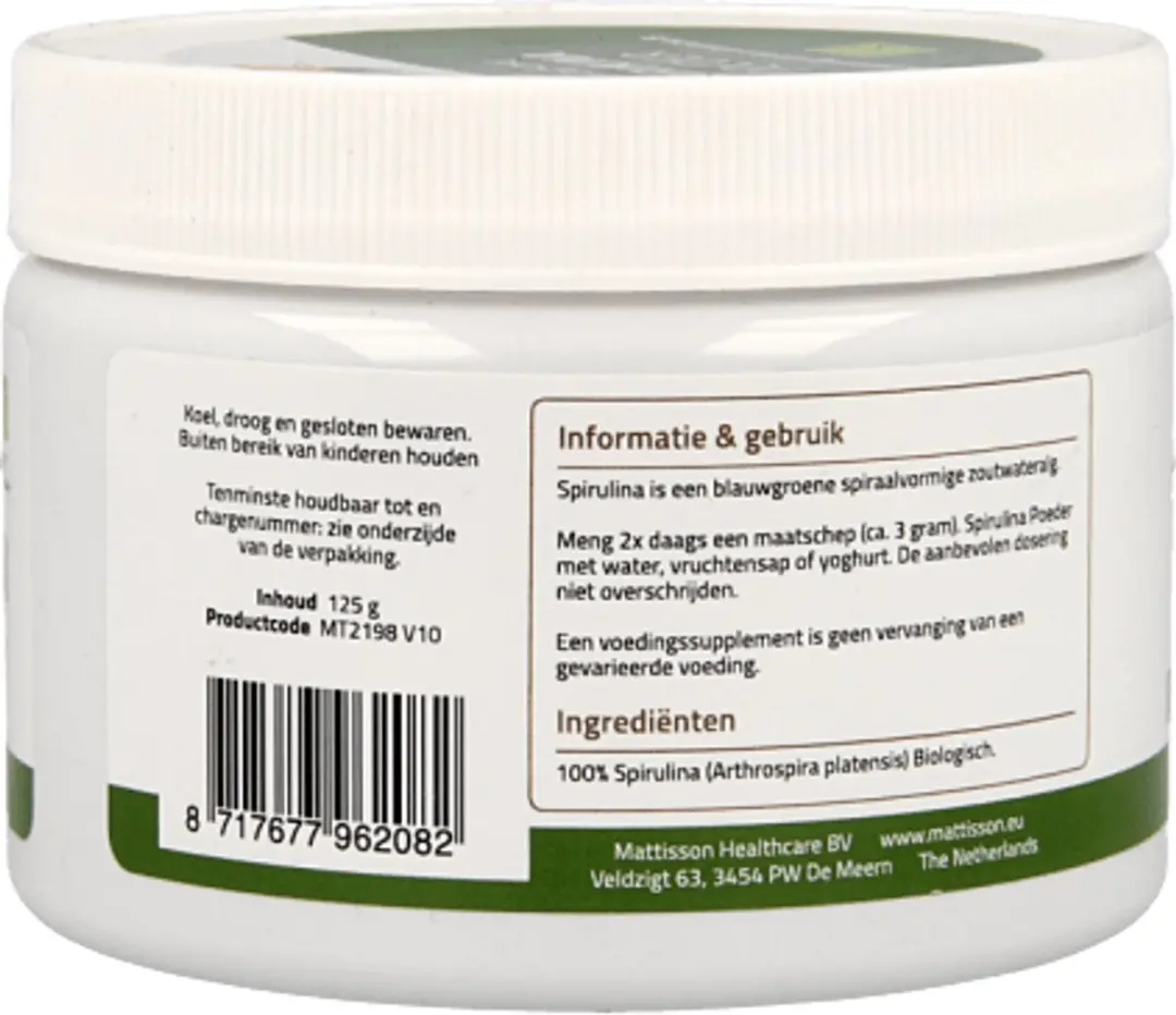 Mattisson Biologische Spirulina Poeder 125g