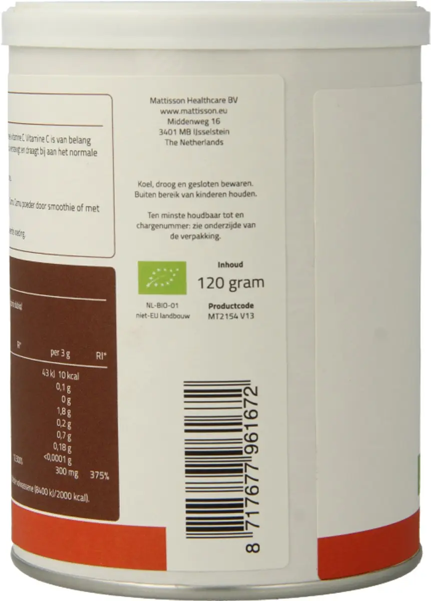 Mattisson Biologische Camu Camu Poeder 120g