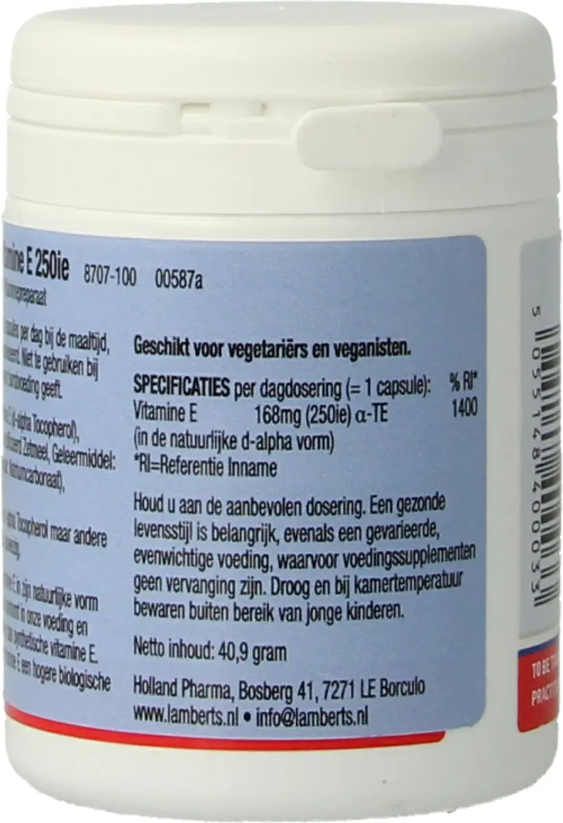 Lamberts Vitamine E 250IE 100 Stuks