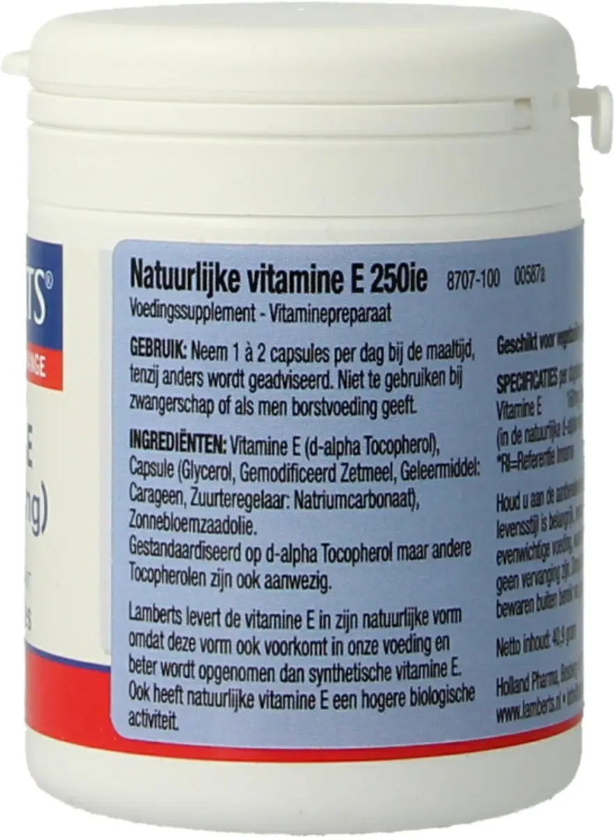 Lamberts Vitamine E 250IE 100 Stuks