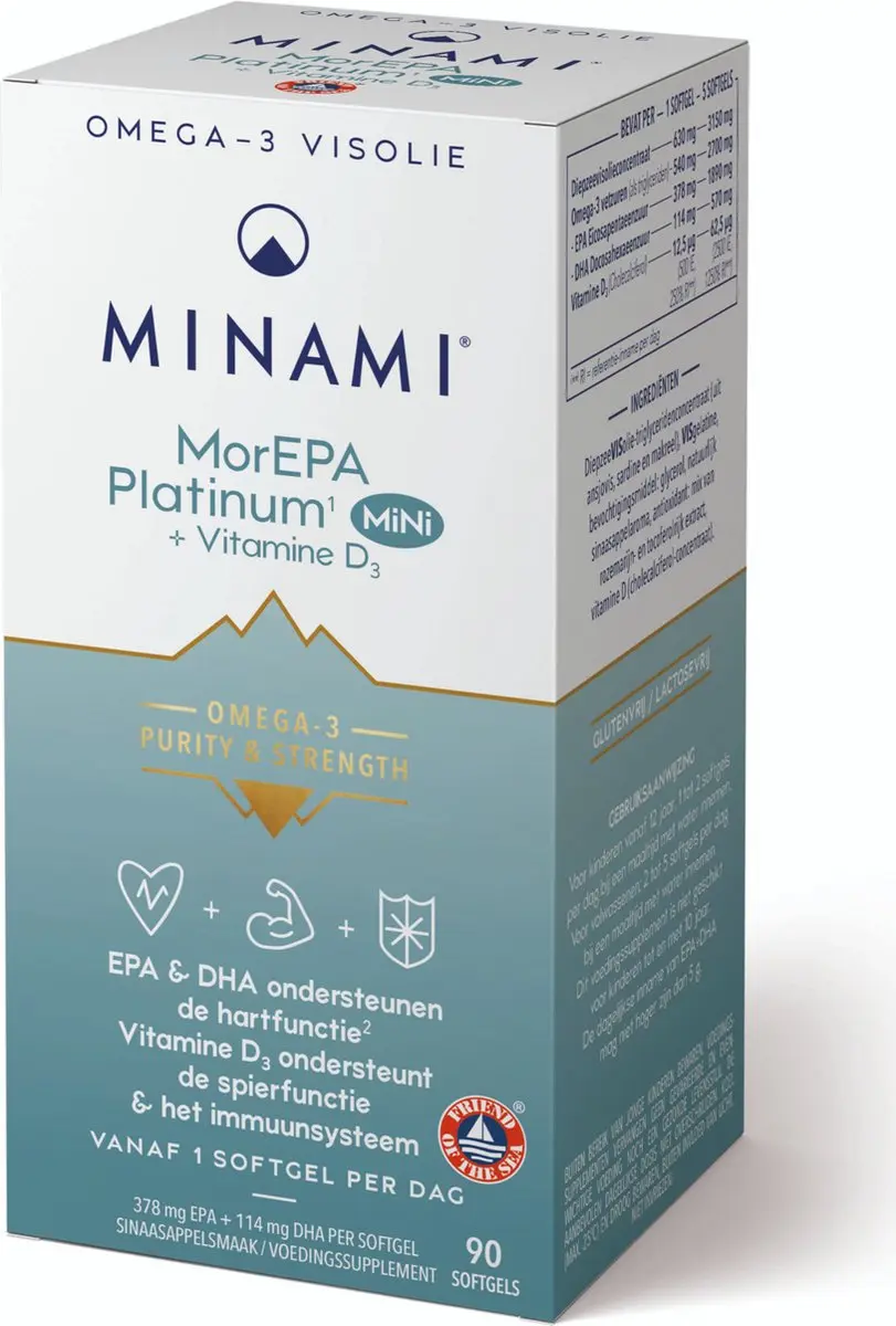 Minami MorEPA Platinum Mini + Vitamine D3 90 Softgels