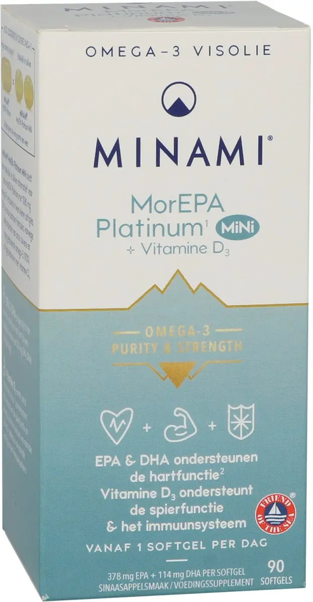 Minami MorEPA Platinum Mini + Vitamine D3 90 Softgels