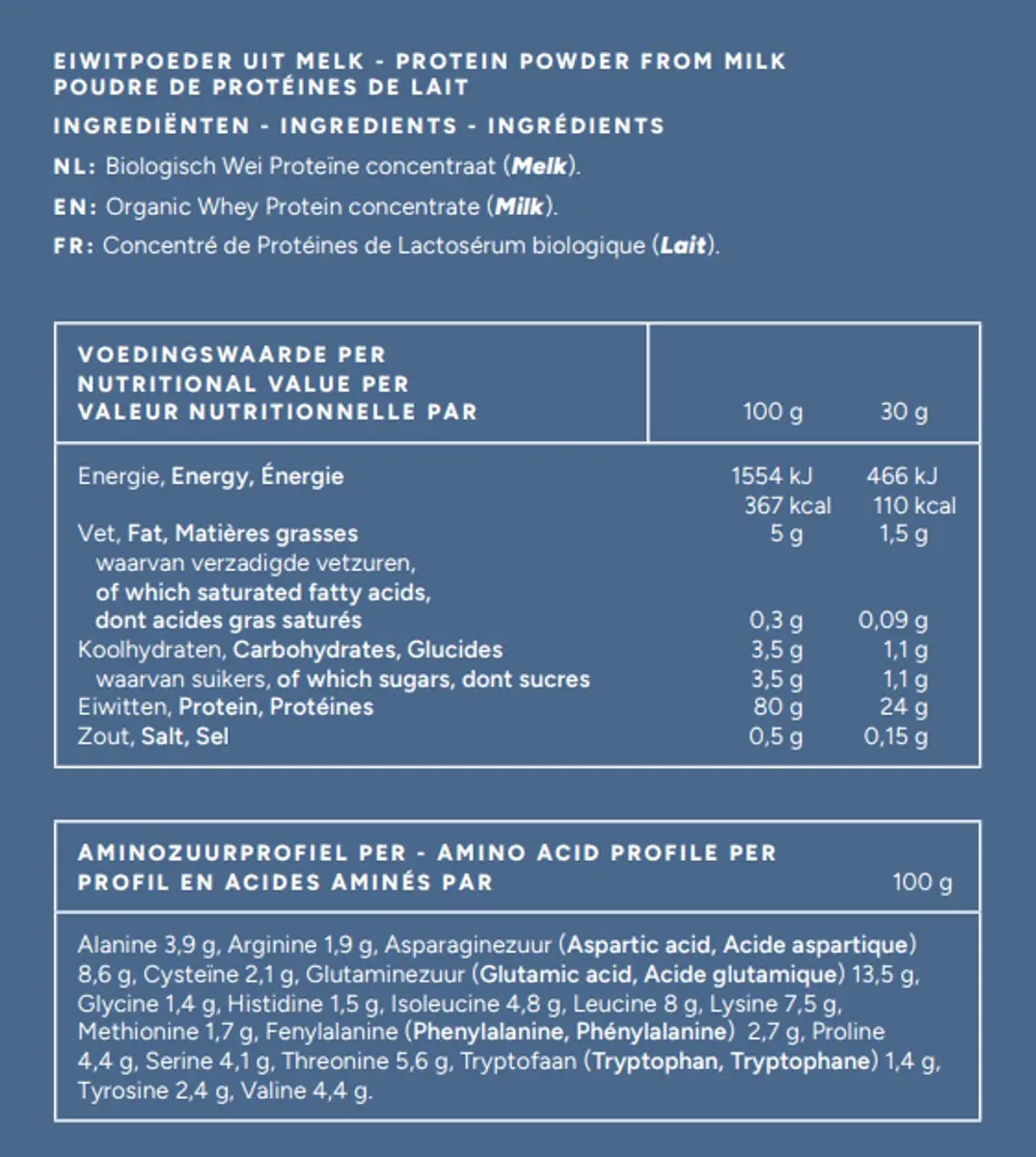 Mattisson Biologische Wei Eiwit 80% Naturel 450g