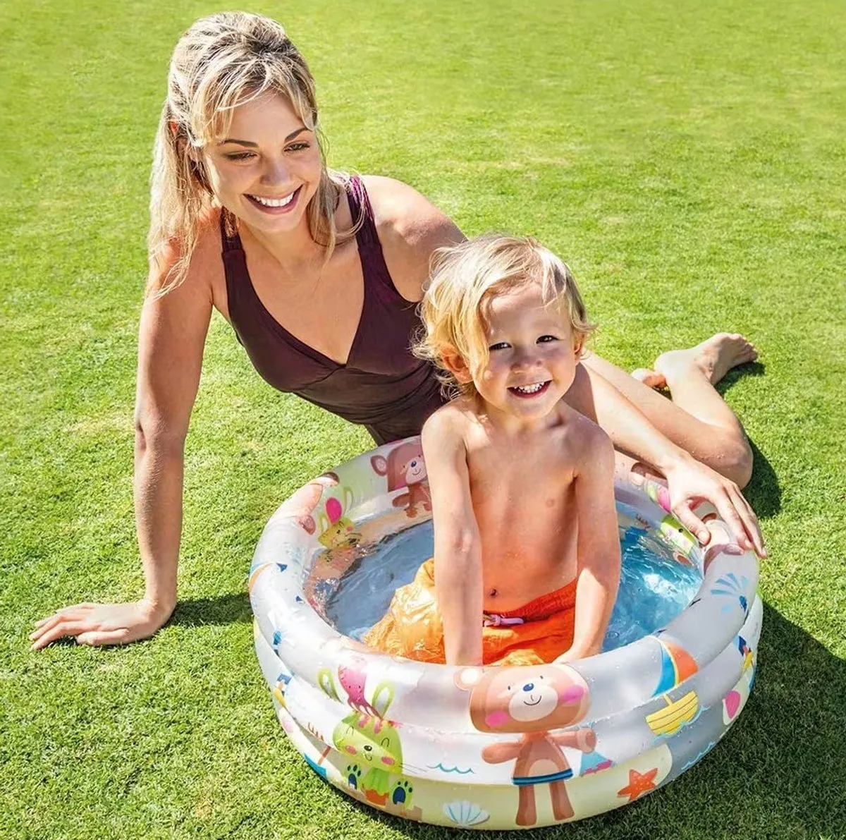 Intex Beach Buddies 3-Ring Baby Opblaaszwembad Ø61cm - Multicolor