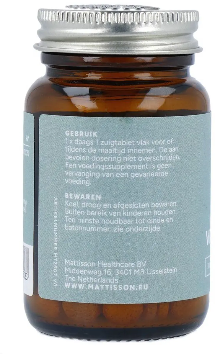 Mattisson Vitamine B12 5000 mcg Methylcobalamine - 60 Zuigtabletten
