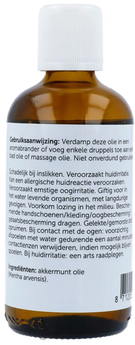 Jacob Hooy Pepermunt Etherische Olie 100ml