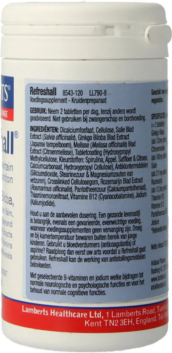 Lamberts Refreshall 120 Tabletten - 120mg