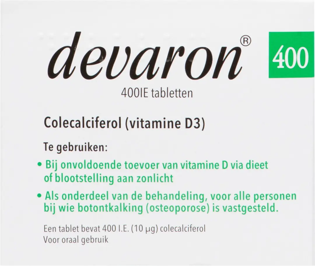 Devaron 400IE Vitamine D3 Tabletten - 180 Stuks