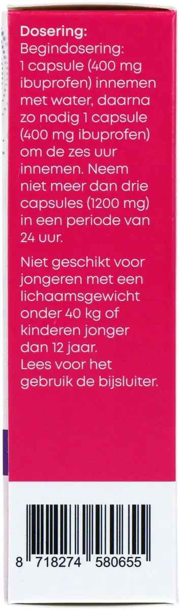 Linn Ibuprofen 400mg Suikervrije Capsules - 20 Stuks