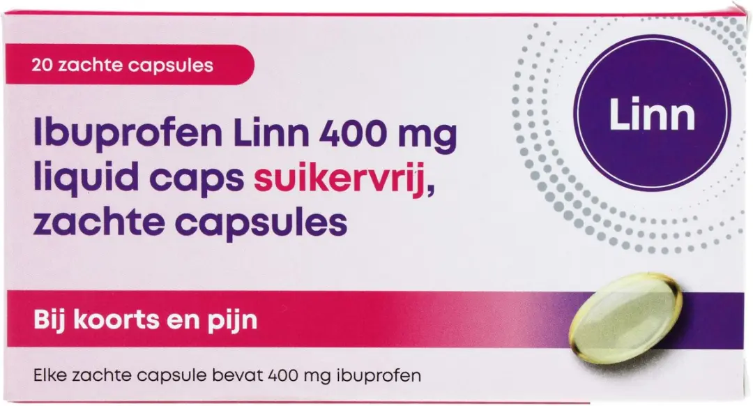 Linn Ibuprofen 400mg Suikervrije Capsules - 20 Stuks
