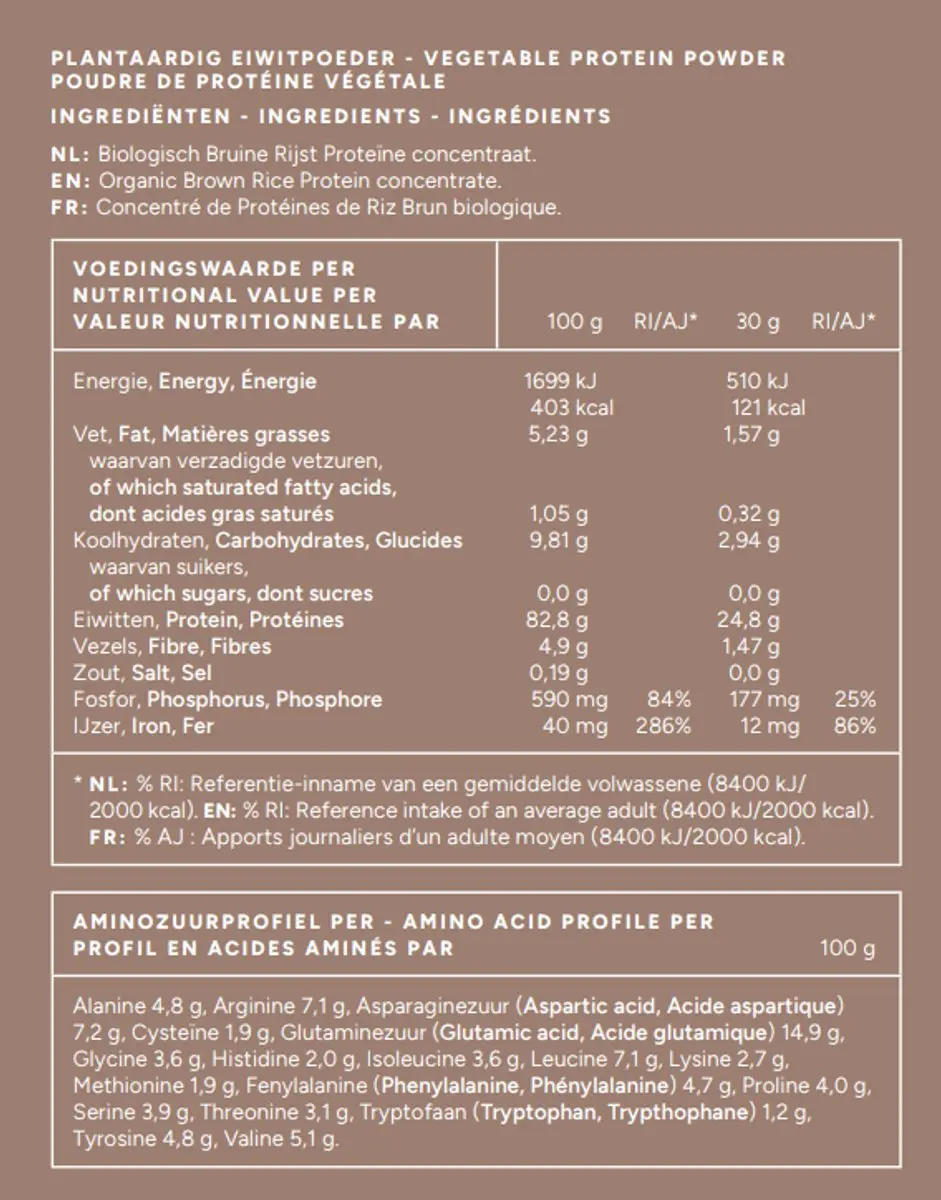 Mattisson Biologische Rijst Proteïne Poeder 80% - 500g Naturel