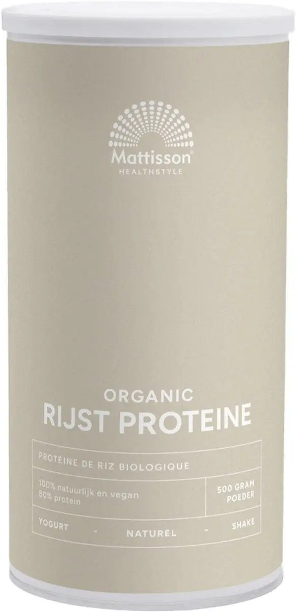 Mattisson Biologische Rijst Proteïne Poeder 80% - 500g Naturel - afbeelding 6 van 6