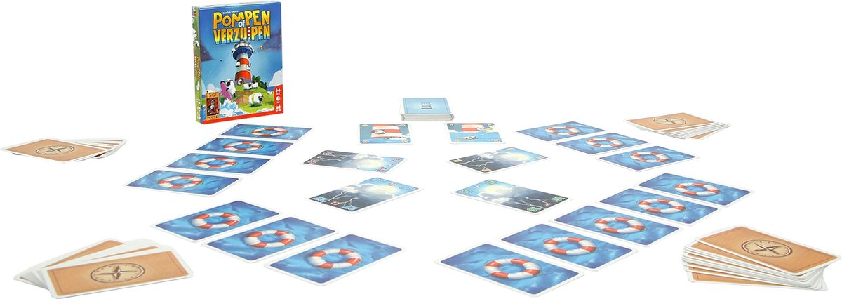 999 Games - Pompen of Verzuipen - Kaartspel - Kinderspel - Gezelschapsspel - Educatief spel - Actiespel - Klein cadeautje - bevat spelregels in NL, EN en FR