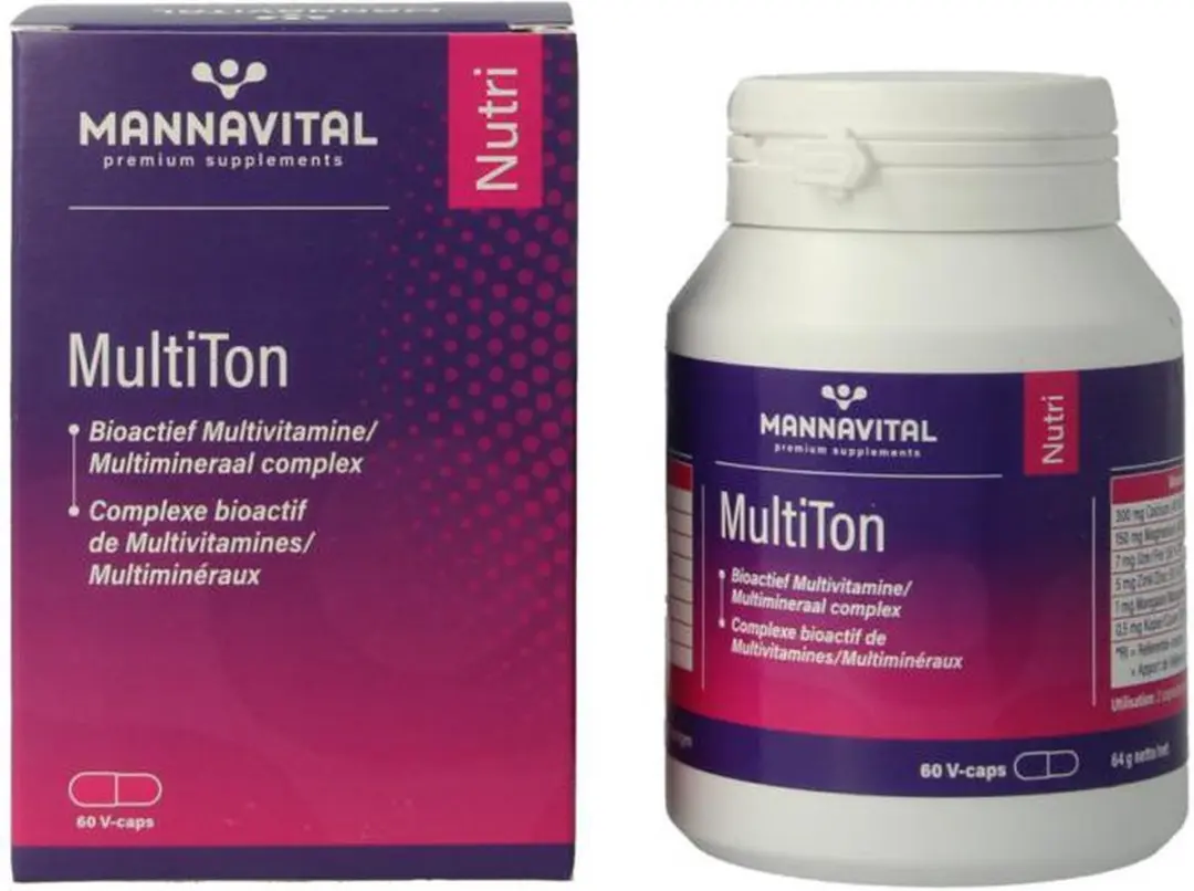 Mannavital MultiTon Bioactief Multivitamine 60 V-caps