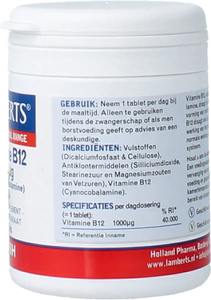 Lamberts Vitamine B12 1000µg - 60 Tabletten