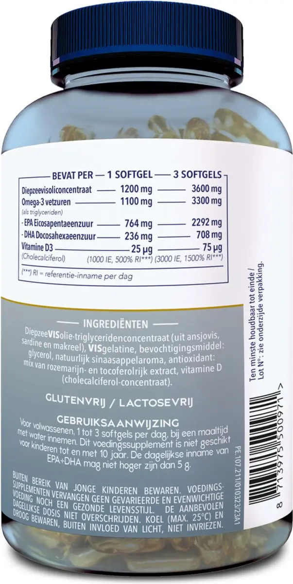 Minami MorEPA Platinum + Vitamine D3 120 Softgels - afbeelding 6 van 6