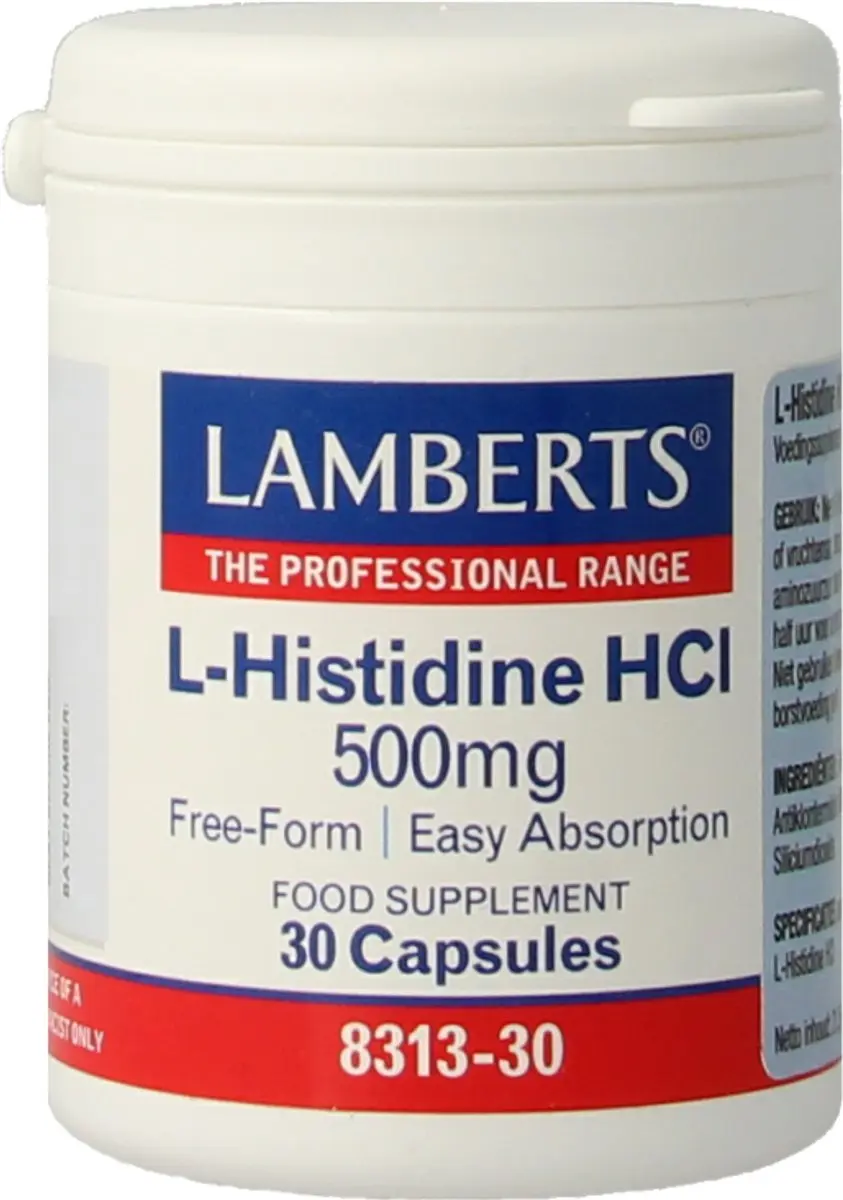 Lamberts L-Histidine 500mg - 30 Capsules