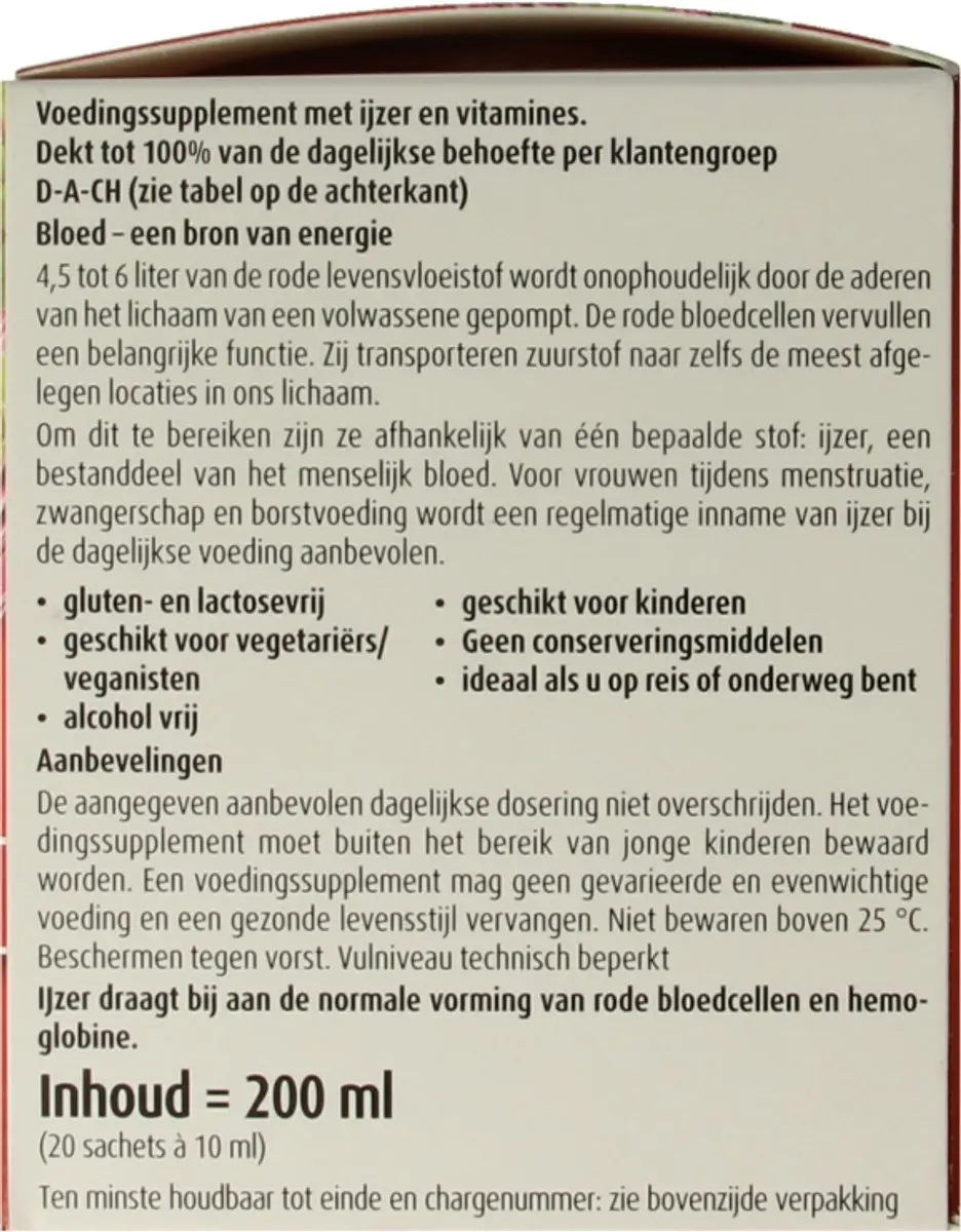 Hubner Iron Vital Vloeibaar IJzer 20x10ml