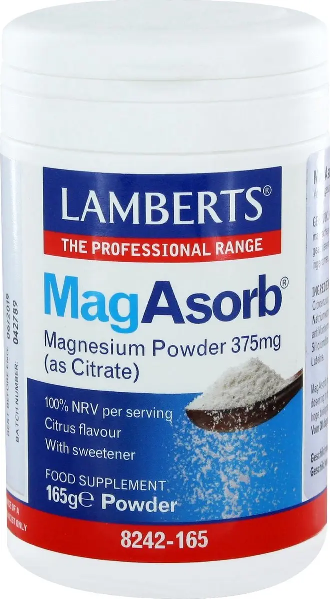 Lamberts MagAsorb Magnesiumcitraat 375mg Poeder 165g