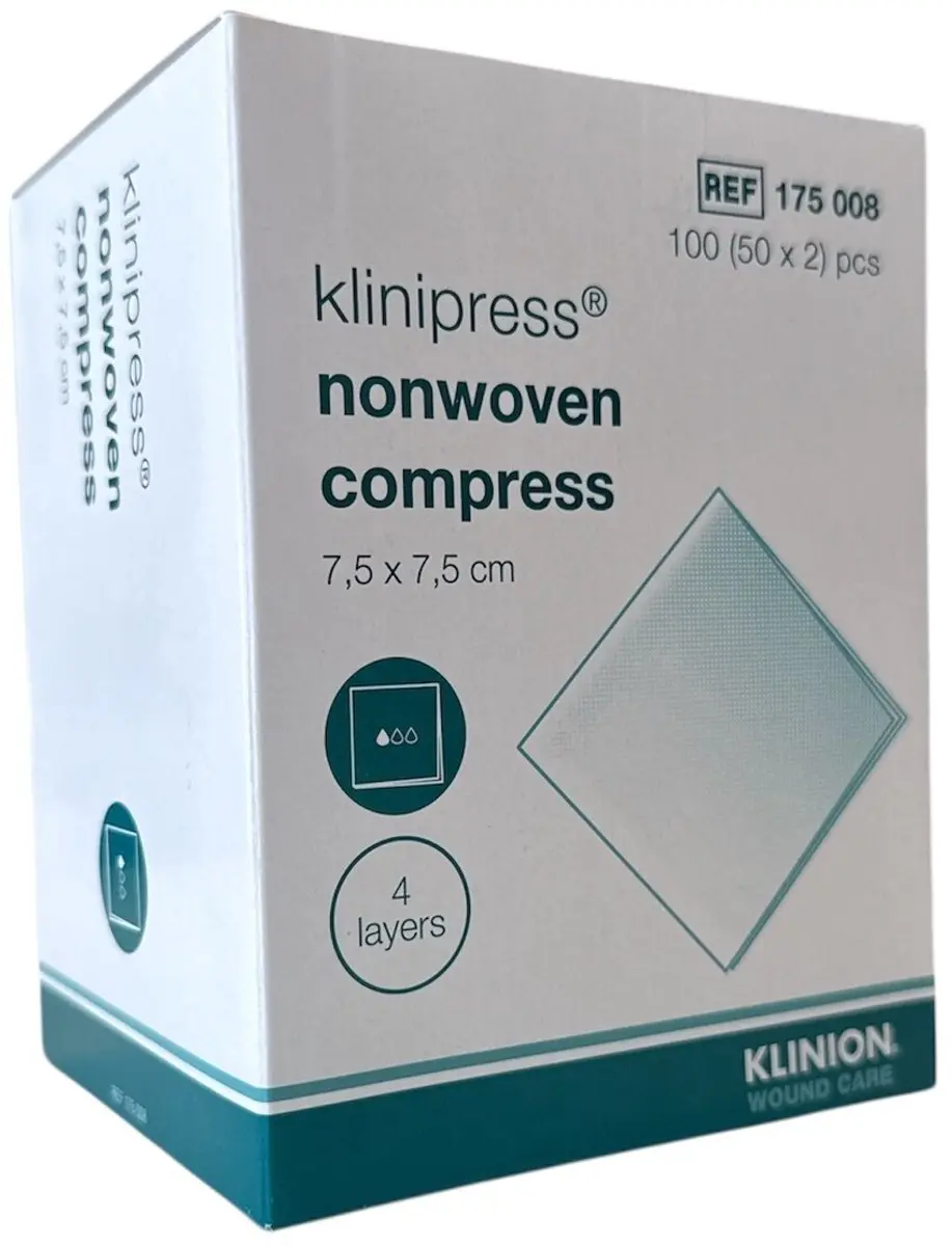Klinion Non-Woven Kompres 7,5x7,5cm Steriel