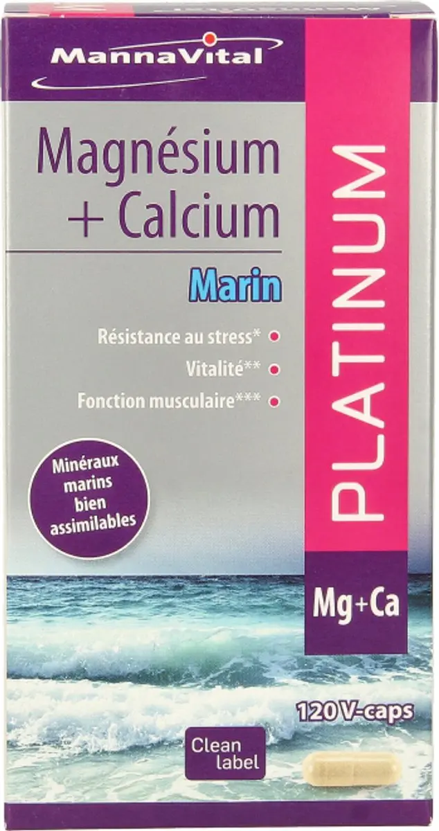 Mannavital Mariene Magnesium + Calcium Platinum 120 Capsules