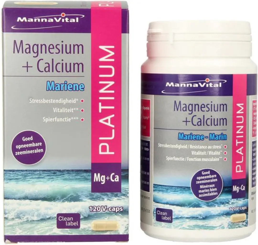 Mannavital Mariene Magnesium + Calcium Platinum 120 Capsules