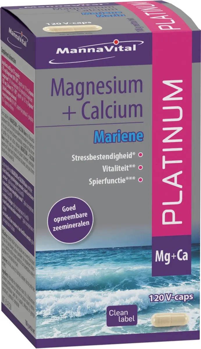 Mannavital Mariene Magnesium + Calcium Platinum 120 Capsules