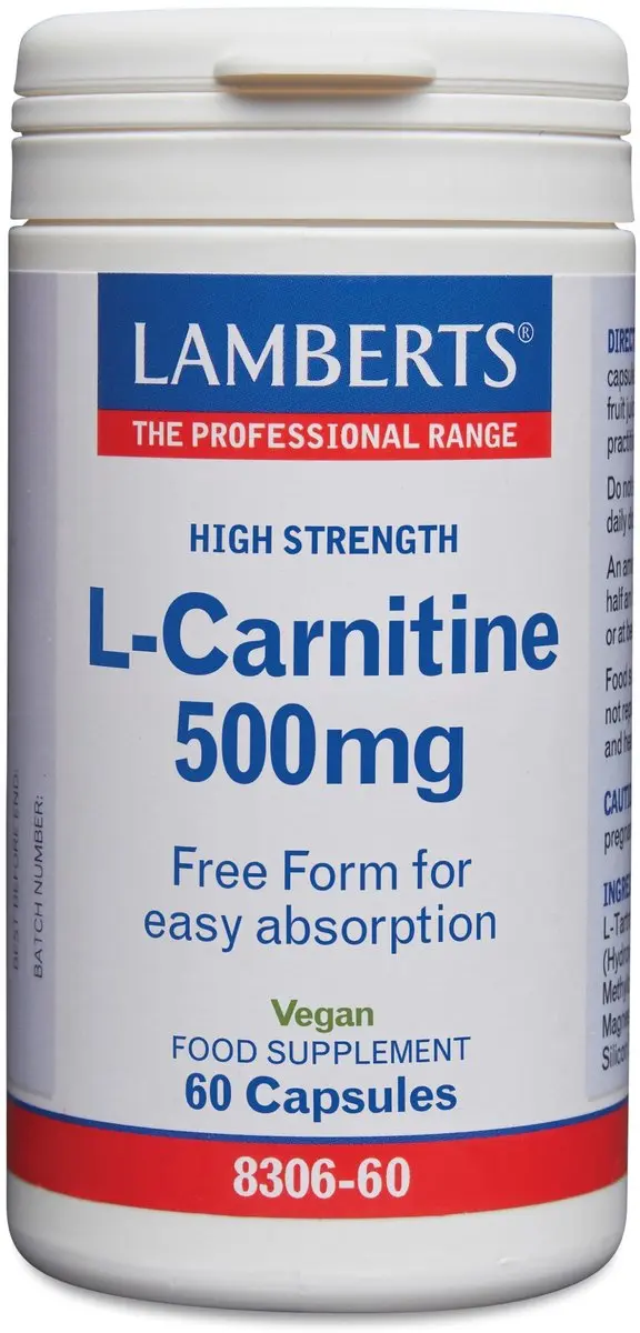 Lamberts L-Carnitine 500mg Vegetarische Capsules - 60 Stuks