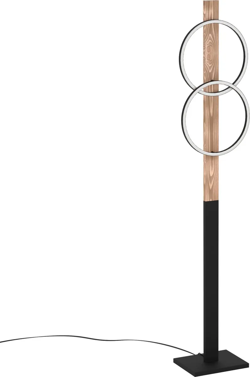 Eglo Boyal Vloerlamp LED 150cm - Zwart/Bruin/Wit