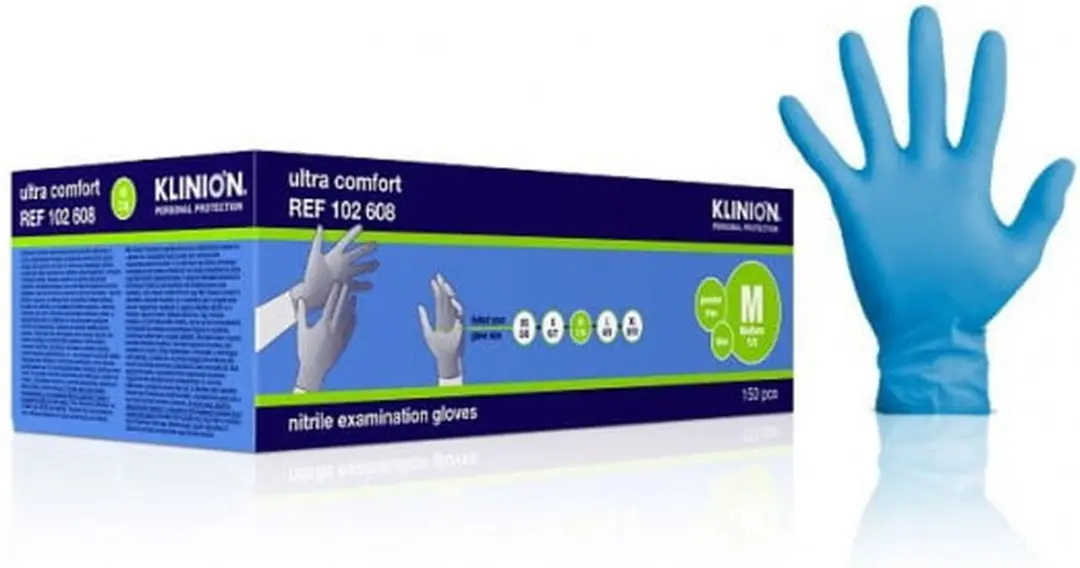 Klinion Nitril Onderzoekshandschoenen M - 150 Stuks - Blauw