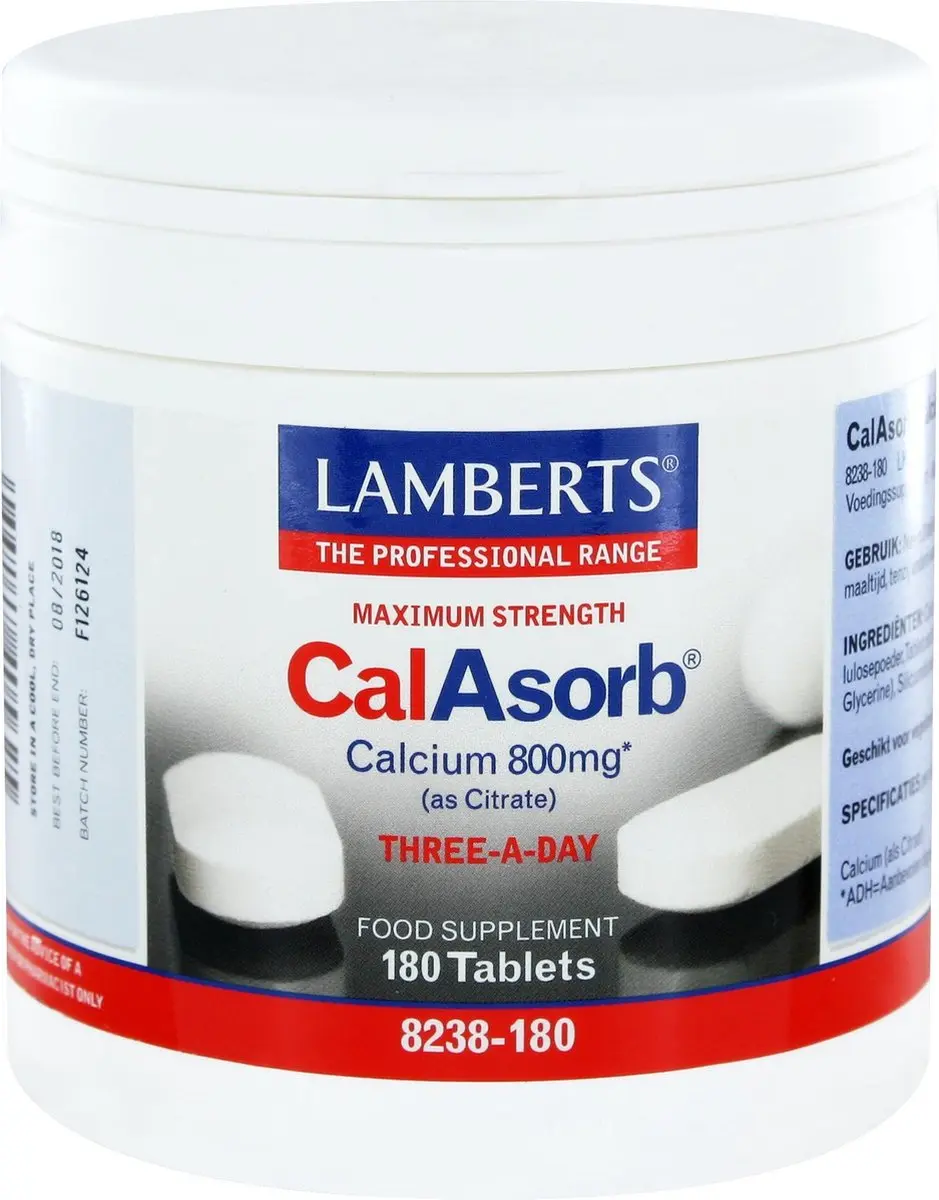 Lamberts CalAsorb Calcium Citraat & Vitamine D3 180 Tabletten