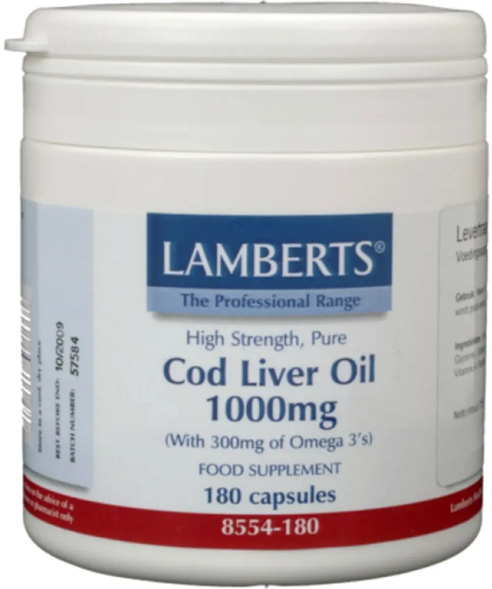 Lamberts Levertraanolie 1000mg 180 Capsules