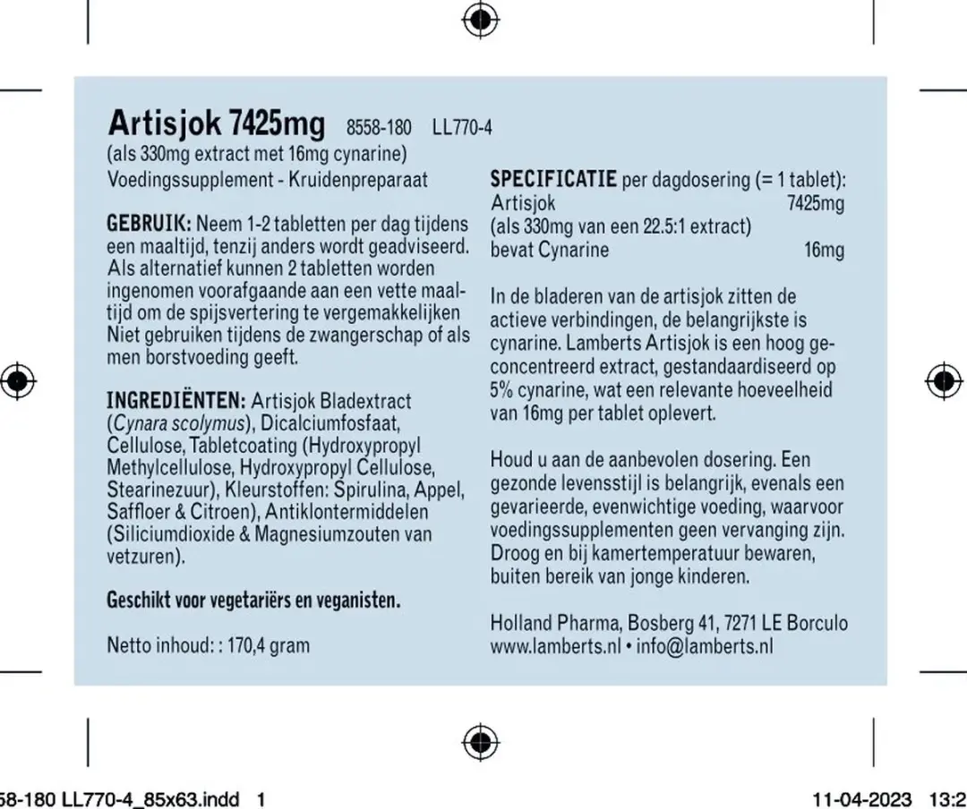 Lamberts Artisjok Extract 180 Tabletten
